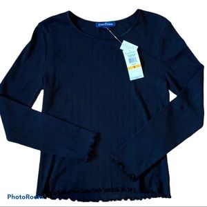 Evan-Picone | Fairfield Ruffle Hem Knit Top NWT